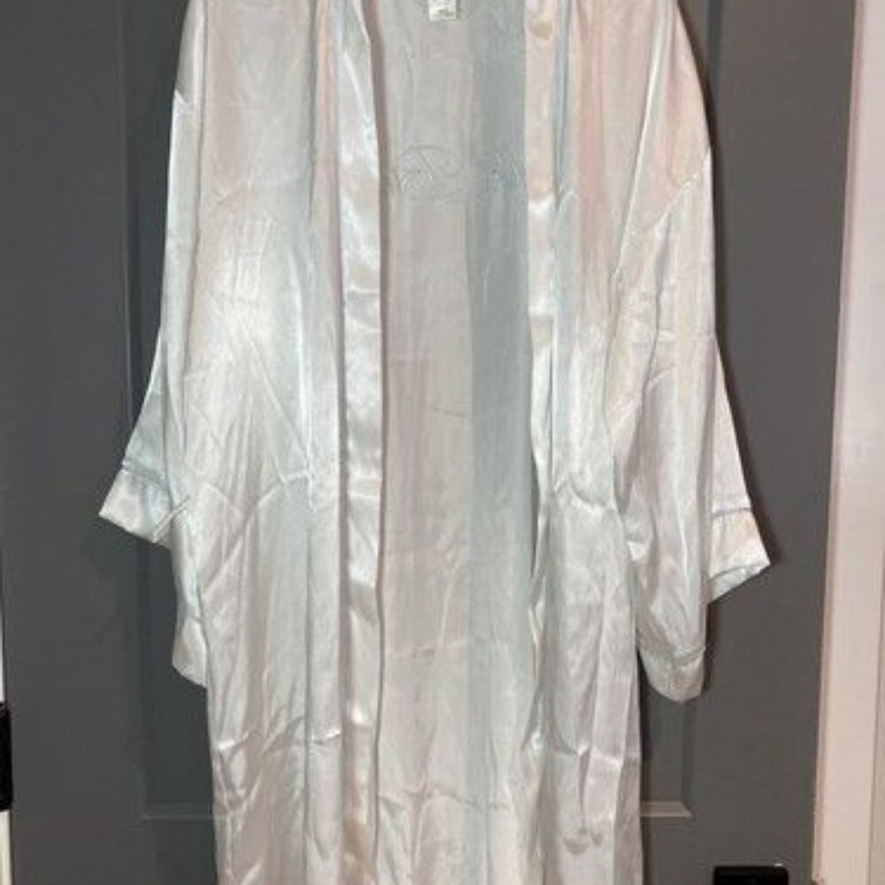 In Bloom by Jonquil The Bride White Satin Lace Wrapper Robe wrap sexy Size M